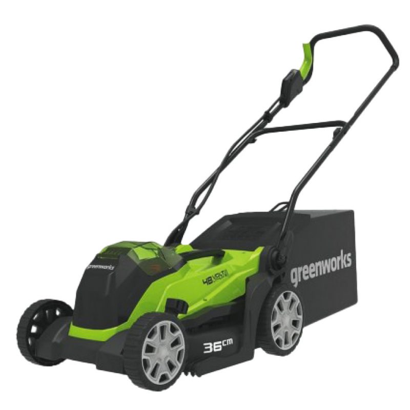 Greenworks Rasaerba a spinta 36cm G48LM36 - Con Kit Batteria 2 Ah e Caricabatterie