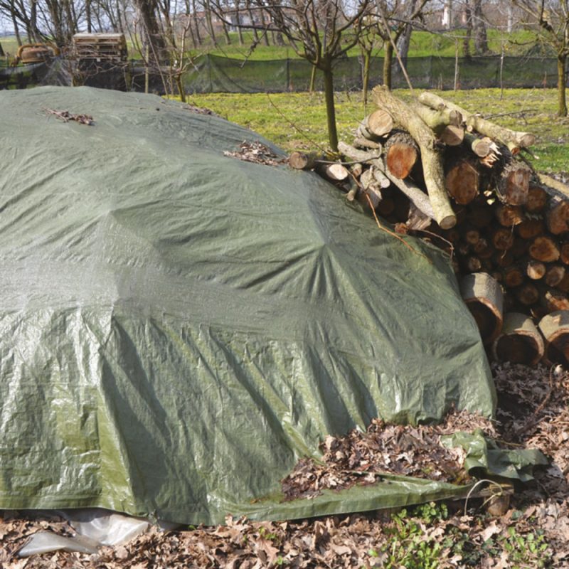 Telo occhiellato in polietilene 3x2m 120 g/m² verde multiuso - immagine 4