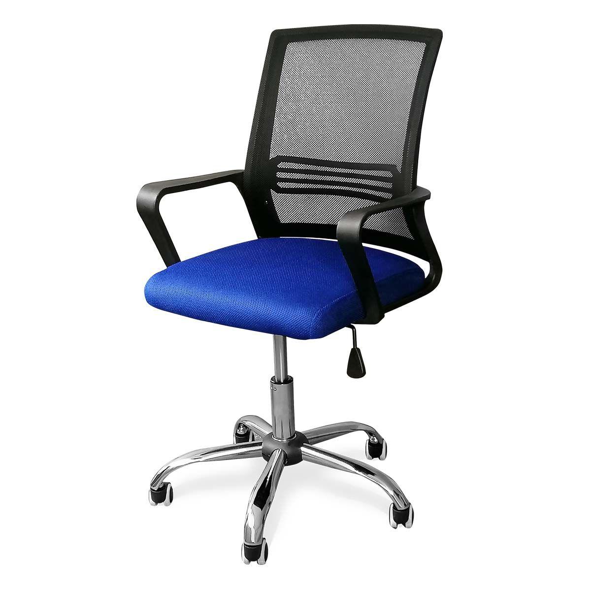 Sedia per ufficio imbottita ergonomica blu 