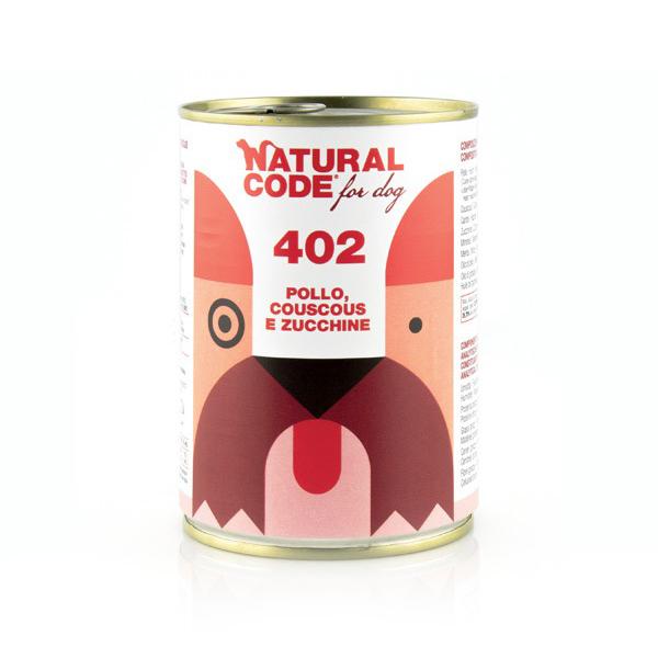 Natural Code Cibo umido per cani 402 Pollo Couscous e Zucchini 400g