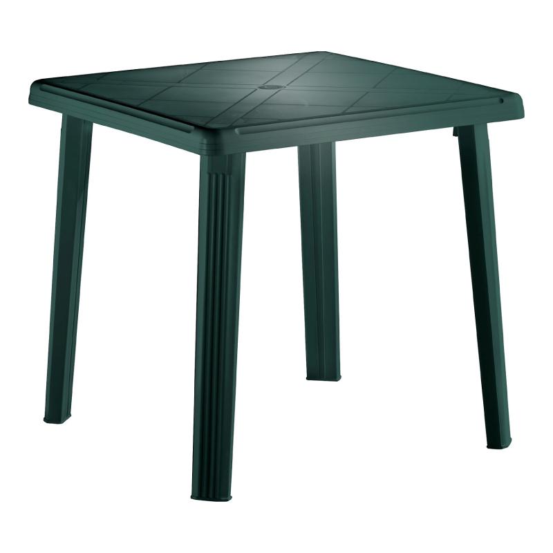 Tavolo quadrato in resina Rodi 73x73x73cm verde