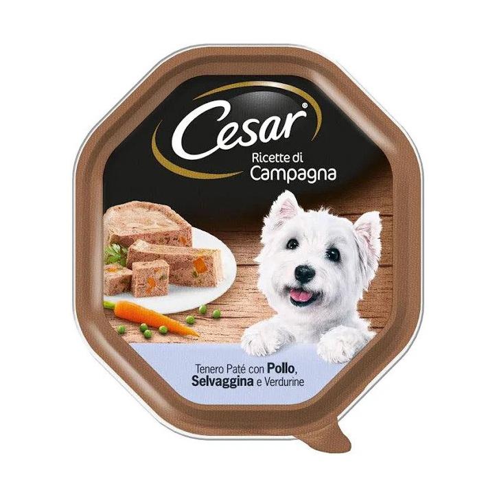 Cesar Cibo umido per cani Ricette di Campagna Pollo Selvaggina e Verdure 150g
