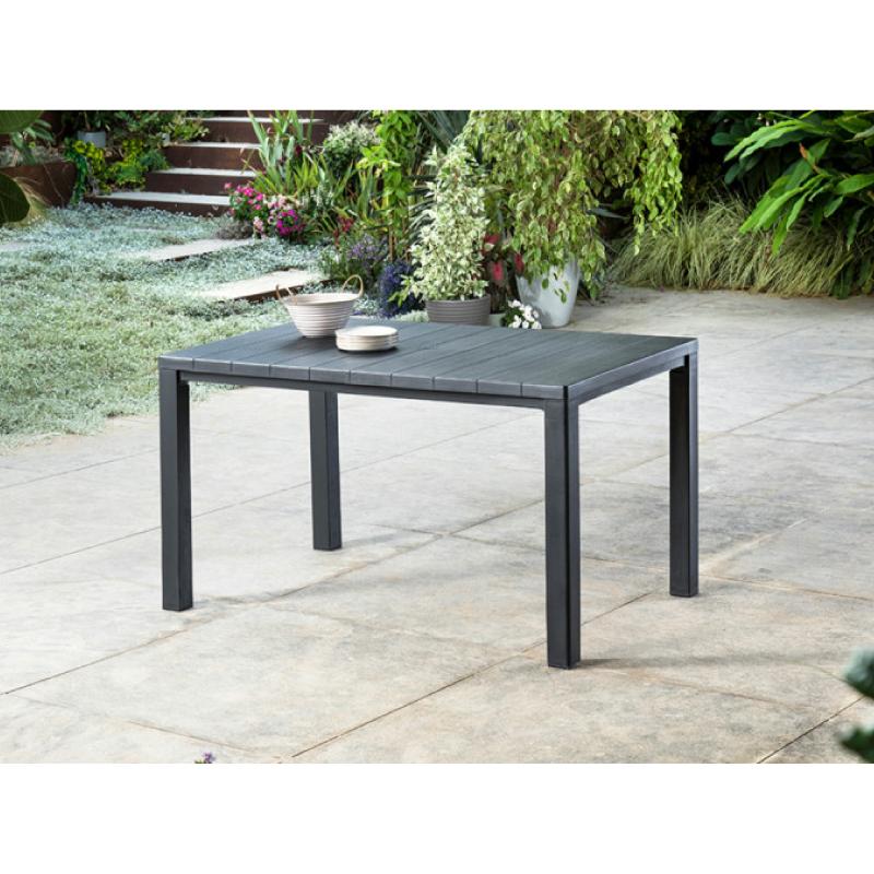 Keter Julie tavolo da giardino effetto legno 147x90xh74,5 cm grafite K246186