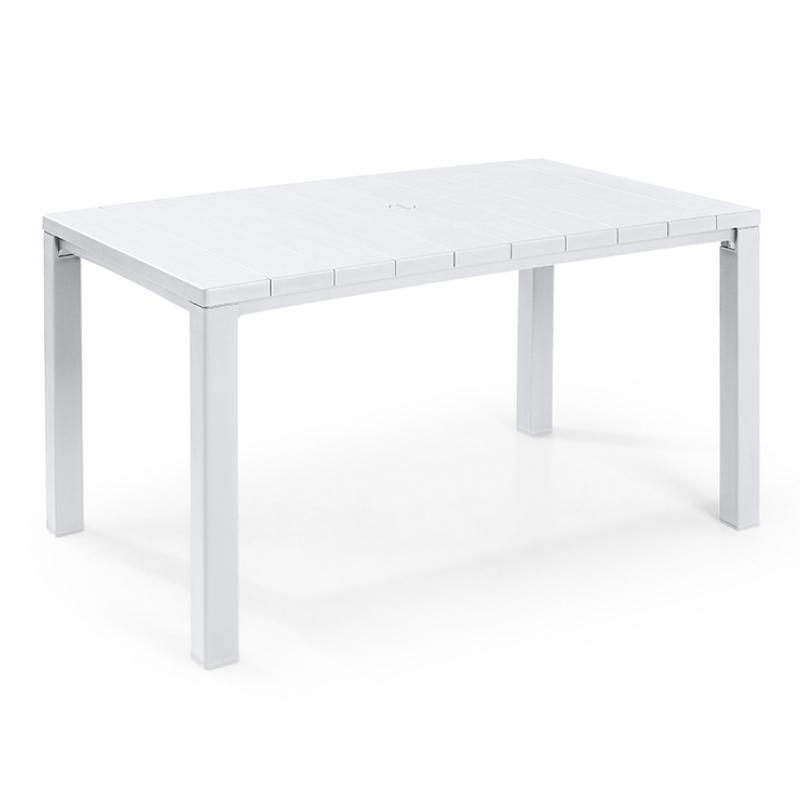 Keter Julie tavolo da giardino effetto legno 147x90xh74,5 cm bianco K247390