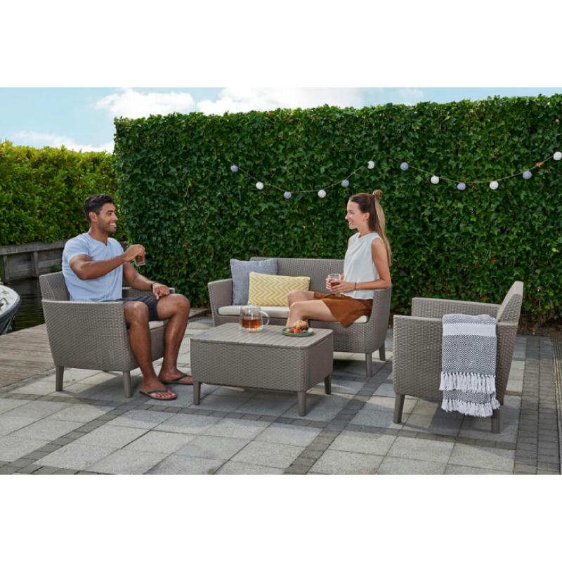 Keter Salemo Lounge Set da giardino con cuscini color cappuccino K236632