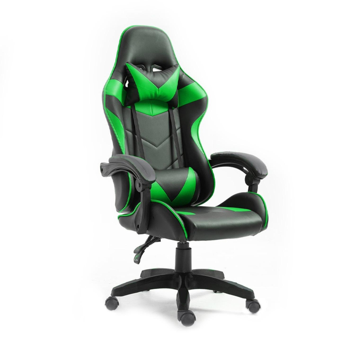 Sedia da Gaming ergonomica regolabile Nera e Verde 
