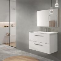 Mobile bagno con lavabo e specchio 80x45xh64 cm nordik 305110H 