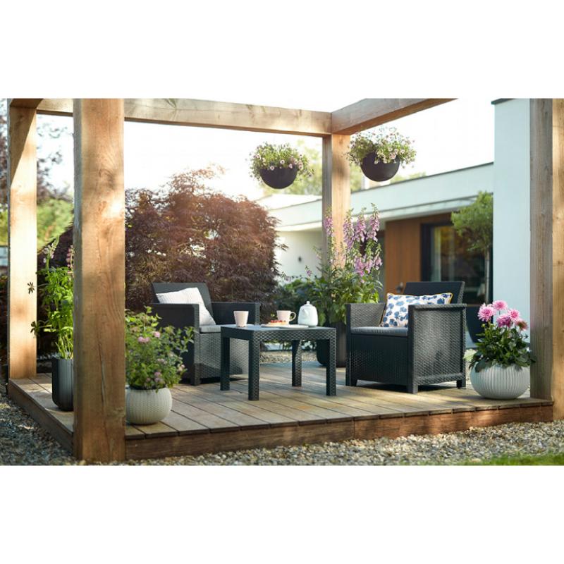 Keter Emma Balcony Set da giardino con cuscini antracite K246117