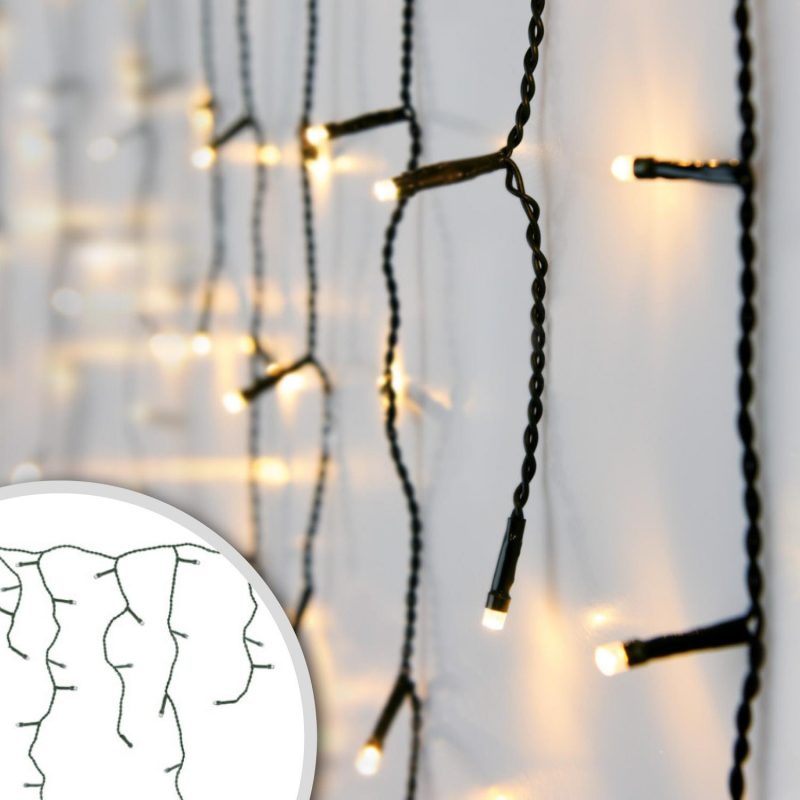 Luci di Natale a Cascata 90 LED 3m x h52cm Bianco Caldo
