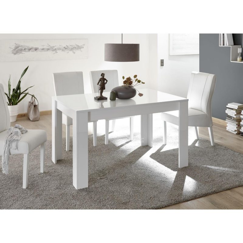 Tavolo allungabile Basic 90-137 cm bianco laccato lucido 349015AL