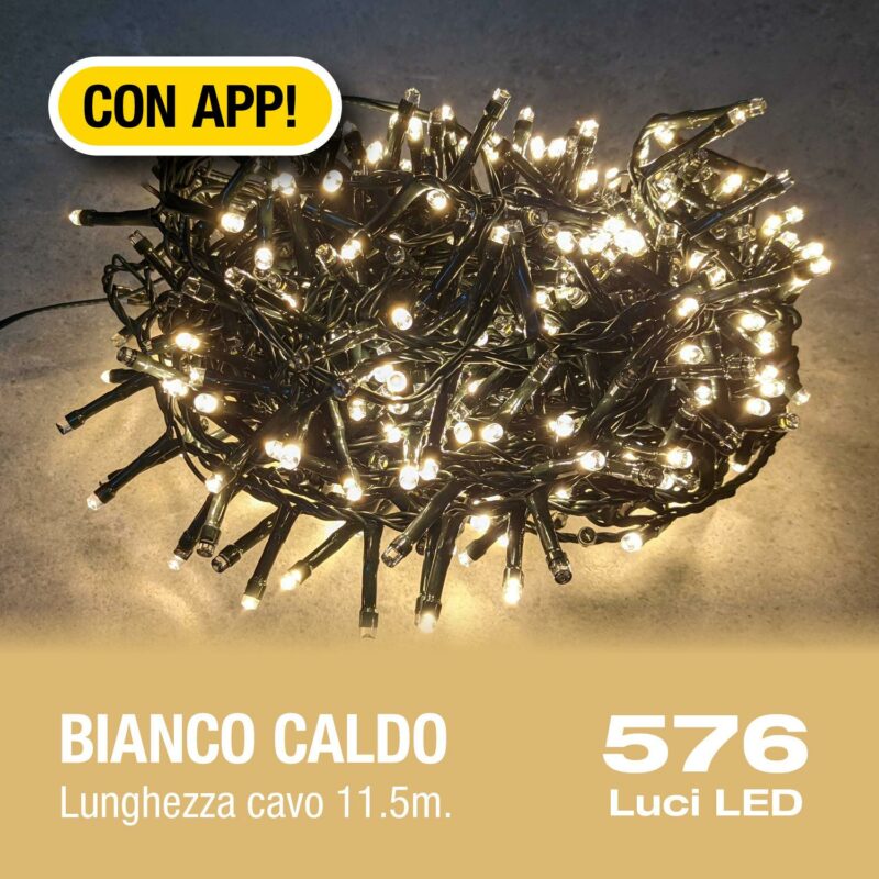 FILO 576 LUCE LED BIANCO CALDO CON COMANDO MOVIMENTO E GRADAZIONE ATTRAVERSO APP