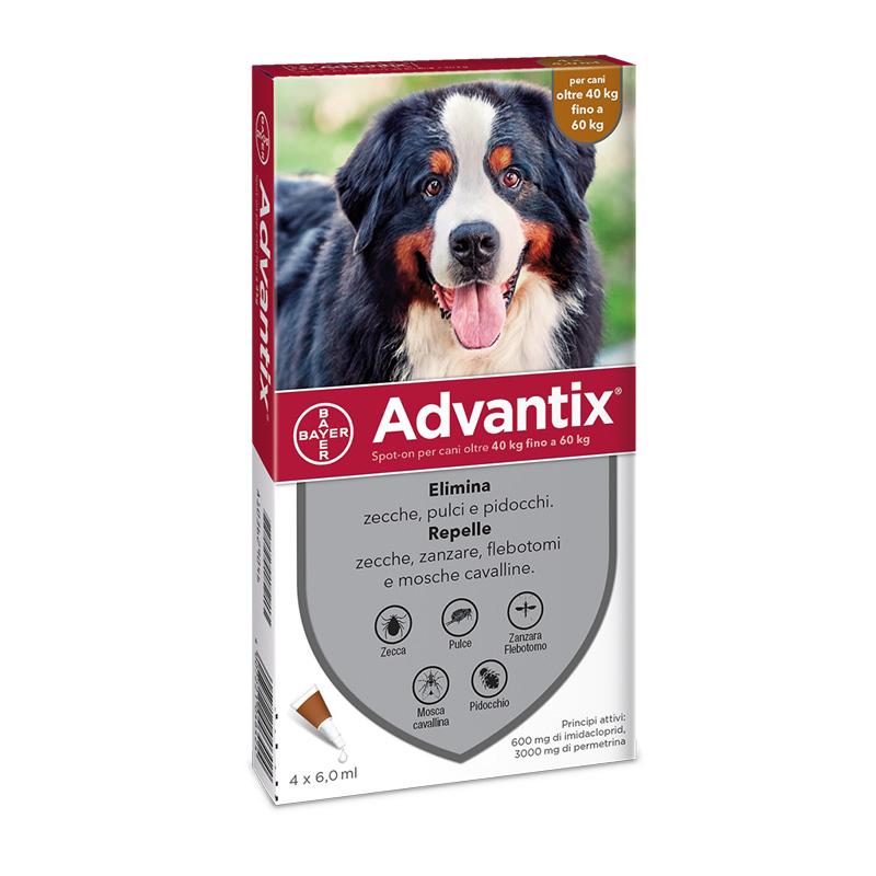 Advantix Spot On per cani 40-60 kg 4 pip. 6,0 ml