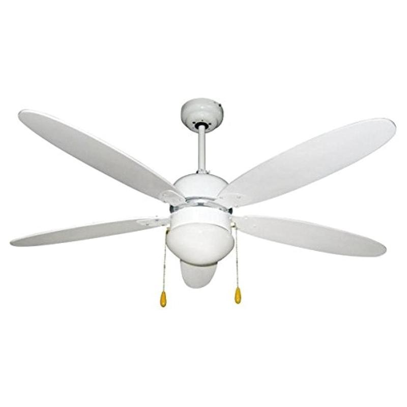 Ventilatore da soffitto Diam 5 pale Diam 130 cm, colore bianco, con luce